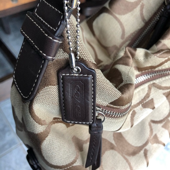 Coach signature brown shoulder hand bag - Picture 7 of 8